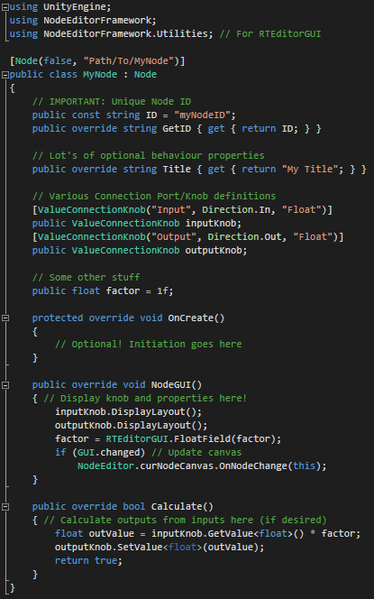 Simple example Node code